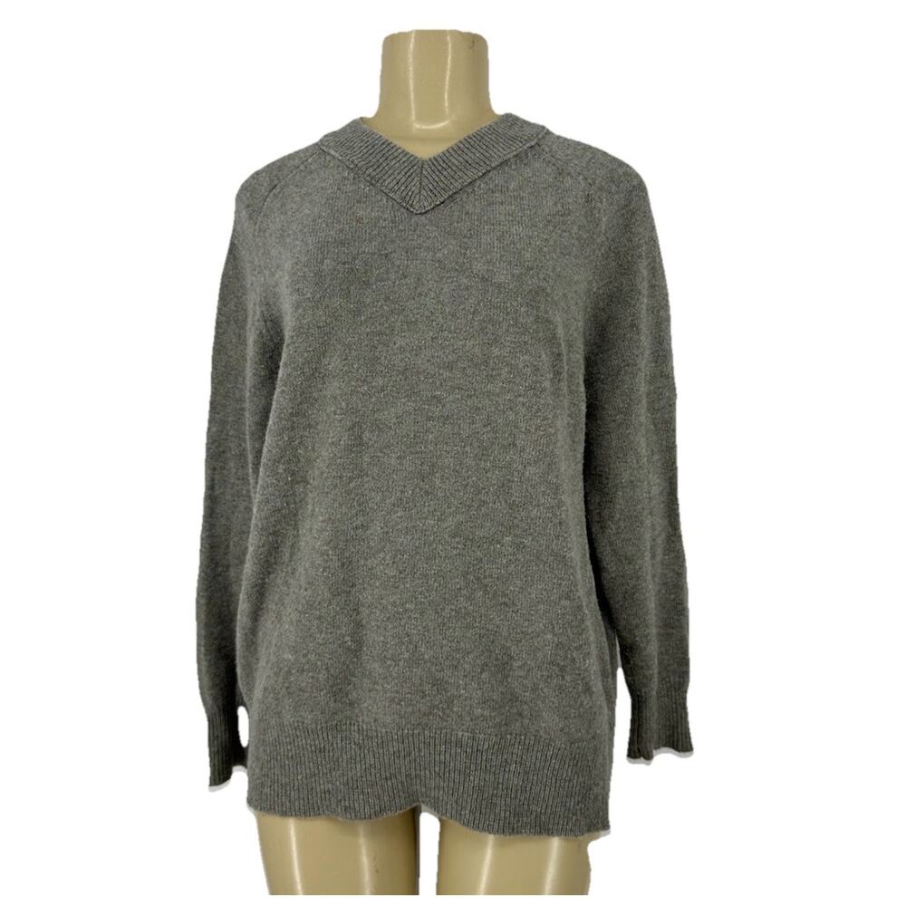 Madewell Medium Women N0003 (Re)generative Wool V-Neck Sweater In Slate 4-22